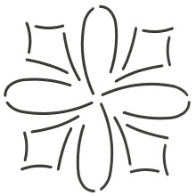 Quiltning av skapelser slinga och dart quilt stencil
