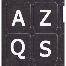 French AZERTY Large Lettering (Upper CASE) Keyboard Sticker Non Transparent Black