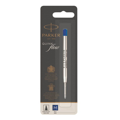 Parker Αναγόμωση με μελάνι PARKER QUINKflow, Μέτριο άκρο, Μπλε, 1 Τεμάχιο