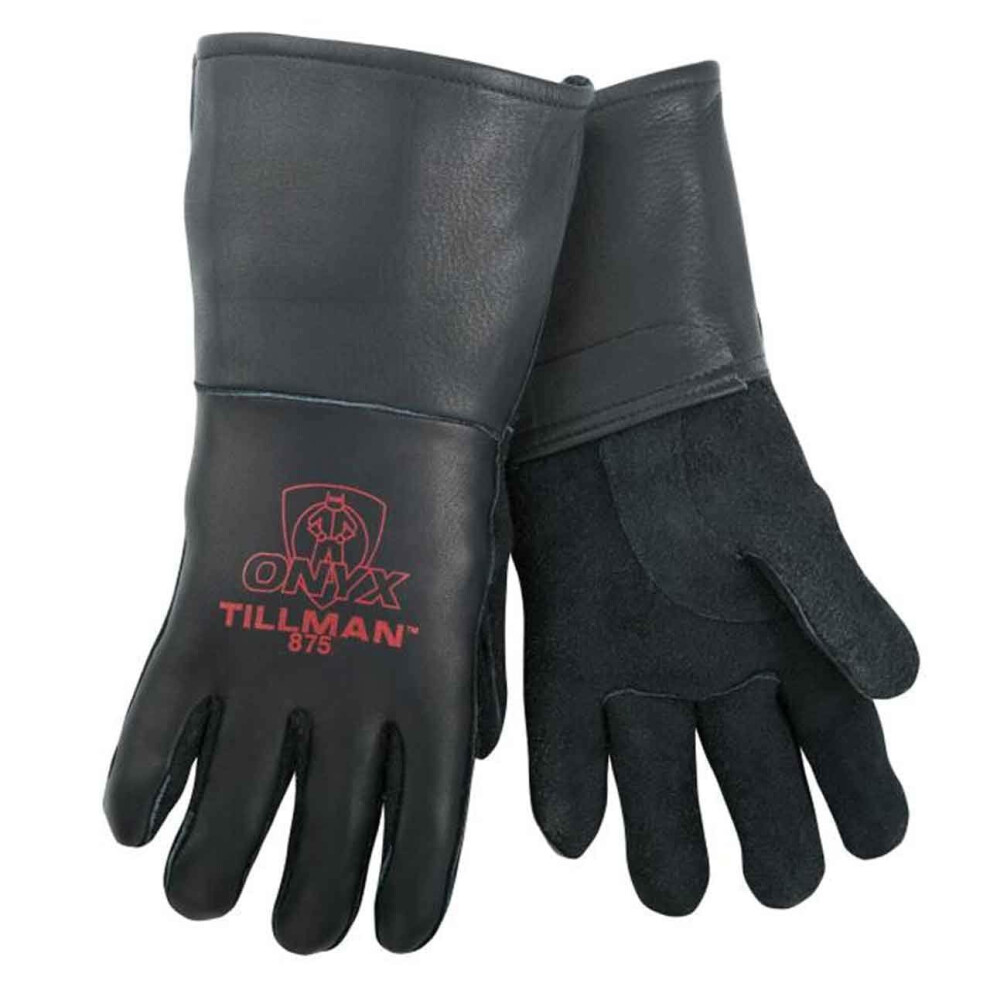 Tillman Medium Black Elkskin CottonFoam Lined Welders Gloves with Top