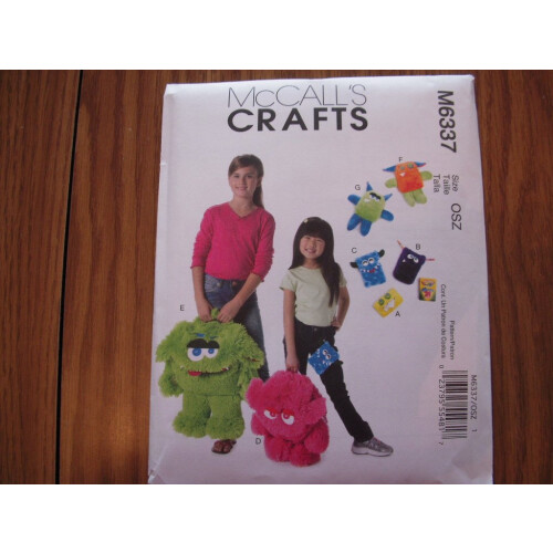 McCall's Patterns M6337 Monster Backpack, Cases, Toys, One Size Only