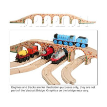 Orbrium Toys 6-Bgen-Viaduktbrcke fr hlzerne Eisenbahnschienen. Passend fr das Thomas Trains Brio-Set