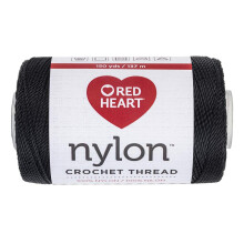 Hilo de ganchillo de nylon Red Heart, negro