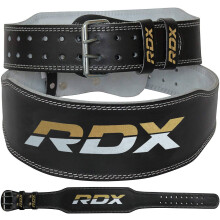 RDX Cinto de levantamento de peso Academia Fitness Couro de vaca 4 6 Suporte lombar acolchoado 10 furos ajustveis ????Levantamento de peso Power