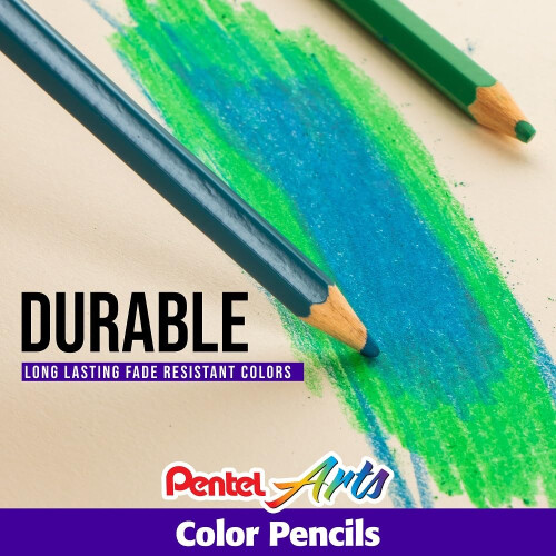 Pentel Μολύβια Χρώματος Pentel Arts, Διαφορετικά Χρώματα, Σετ 24 (CB8-24) 2