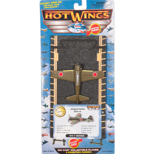 Hot Wings Planes Zero with Connectible Runway  Green 2