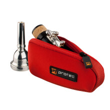 Protec Neopren Munsstyckspåse för Trombon/Alto Saxofon, Röd (Modell N264RX)