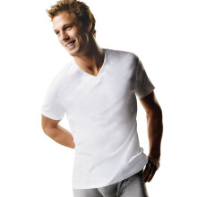 Hanes Herren ComfortSoft Tagless V-Ausschnitt T-Shirt (6er Pack) Wei 2XL US