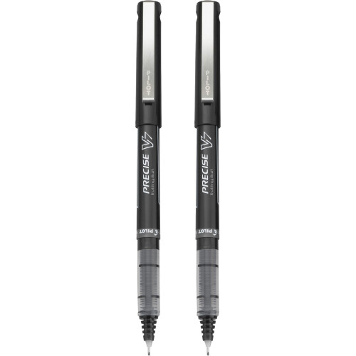 PILOT Precise V7 Stick Liquid Ink Rolling Ball Stick Pens  Fine Point (0.7mm) Black Ink  2-Pack (25010) 1