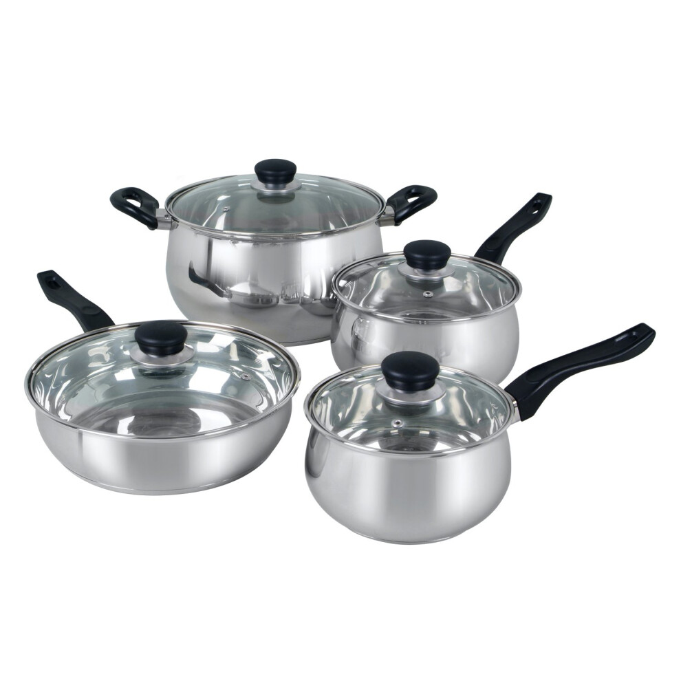 Oster Rametto Stainless Steel Cookware Set 8 Piece Silver