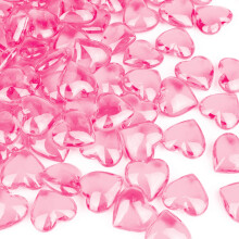 192 Gennemsigtig Rose Pink Acrylic Hearts til Vase Fylds Tabel Spredning eller dekoration