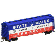 Bachmann Industries Inc. AAR 40' Steel Box Car Bangor and Aroostook - N Scale Red White and Blue