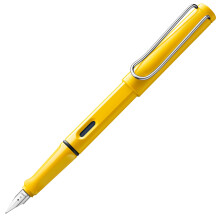 LAMY safari yellow - Fountain Pen with ergonomic grip & polished Left-Handed steel nib (LH) in size M - ideal for any Writing & Calligraphy - includin