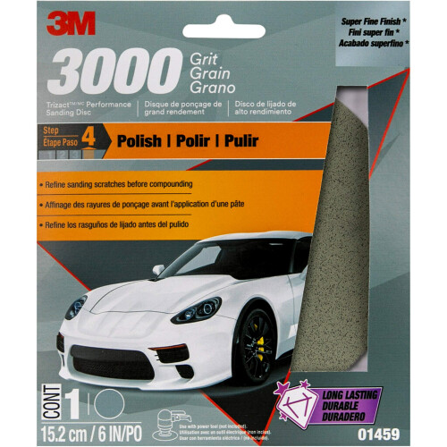 3M 3M Trizact Performance Sanding Abrasive Disc, 01459, 6 in, 3000 grit 1