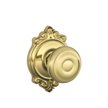 SCHLAGE F10 GEO 605 BRK Brookshire Collection Georgian Passage Knob  Bright Brass