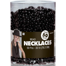 Sparkling Black Metallic Oval Bead Party Necklaces (50 Pcs.) - 30"" - Elegant & Vibrant Accessories - Perfect for Any Occasion