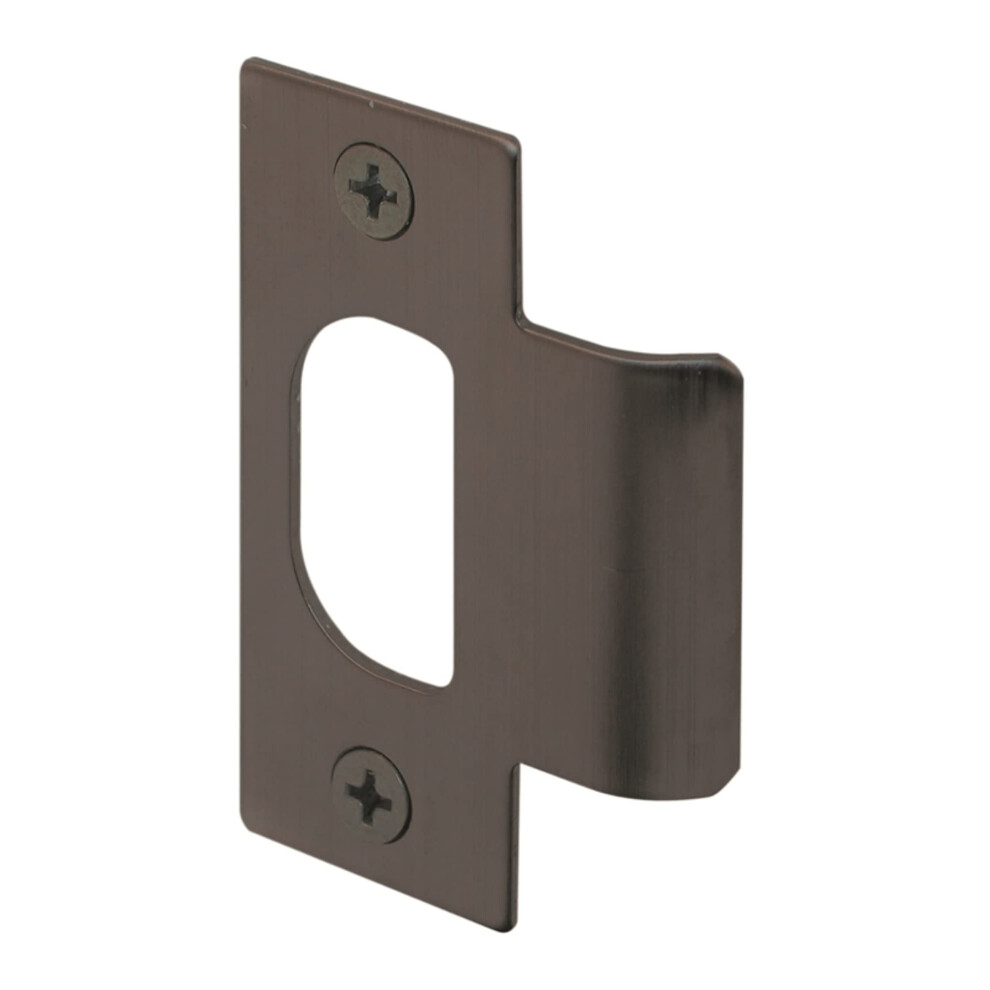Prime-Line E 2568 Solid Brass Standard T-strike Door Strike Plate  2-1/8 in. Hole Spacing  Classic Bronze Plated (Single Pack)-image-OPC-PFN8QFX-NEW