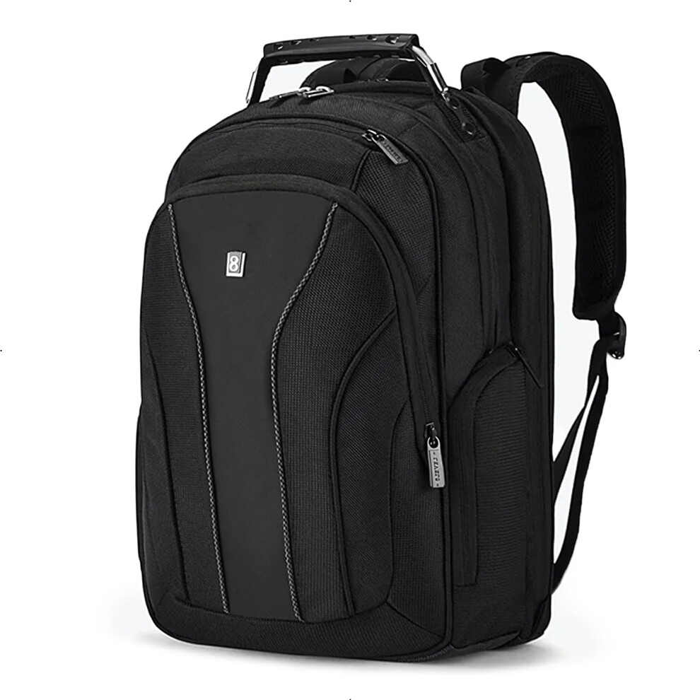 Level8 Laptop Backpack Work Backpack For Men Women Travel Computer Bag For Business Fits 15.6"" Laptop And Notebook - Black 092837131323