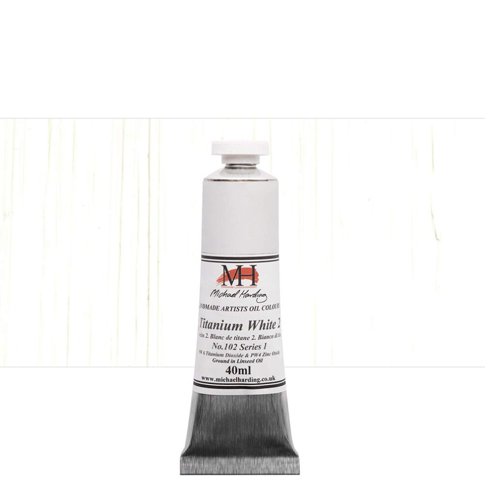 Michael Harding Artist Oil Colours  Titanium White No.2 (Linseed Oil)  40ml Tube  10240