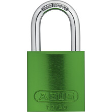 Abus KA 72/40 Aluminiowa kldka bezpieczenstwa z jednakowym kluczem, 1-calowa szekla, 1 liczba, zielona
