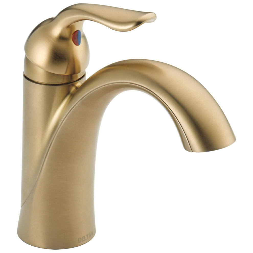 Delta Faucet Lahara Single Hole Bathroom Faucet Gold Bathroom Faucet 034449657228