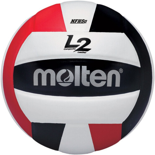 Molten Molten Premium Competition L2 Βόλεϊ, Εγκεκριμένο από NFHS, Κόκκινο/Μαύρο/Άσπρο