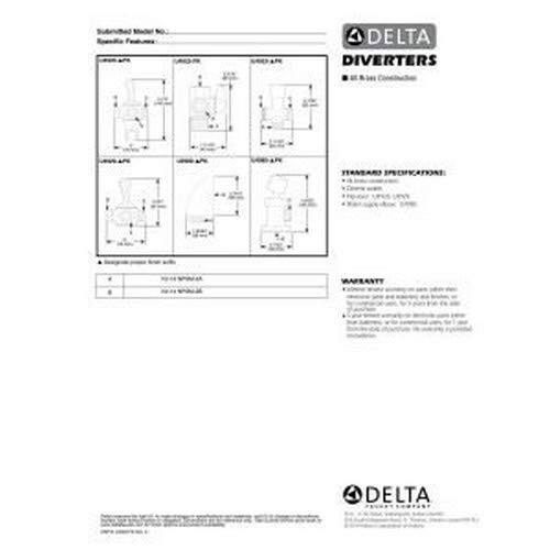 Desviador de Braço de Chuveiro Delta Faucet U4929-PK 3-Vias, Cromado, 3 x 3 x 3.75 polegadas 2