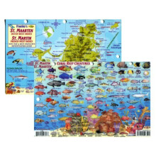 Frankos St Martin St Maarten Carte de identitate cu pe?te cu harta insulei 8.5 n 5,5 in
