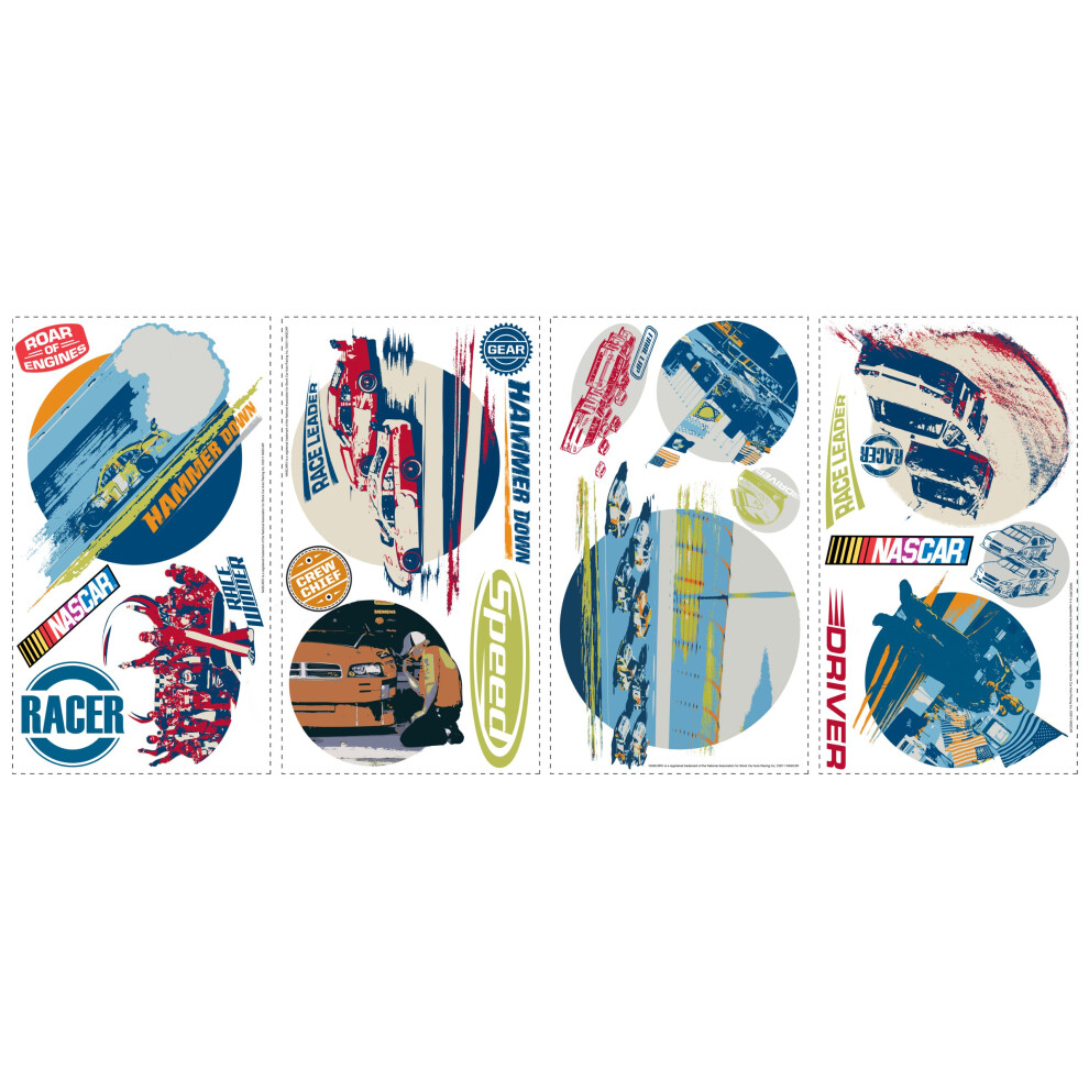 Autocollants muraux adh   sifs NASCAR RoomMates RMK1599SCS