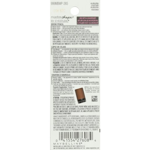 Maybelline New York Eye Studio Master Shape Μολύβι Φρυδιών, Auburn, 0.02 fl oz 2