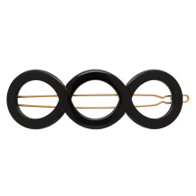 France Luxe Triple Circle Tige Boule Barrette - Onyx