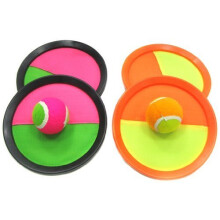 YMCtoys Wurf- und Fangballspielset (2 Paddel + 2 Bälle)