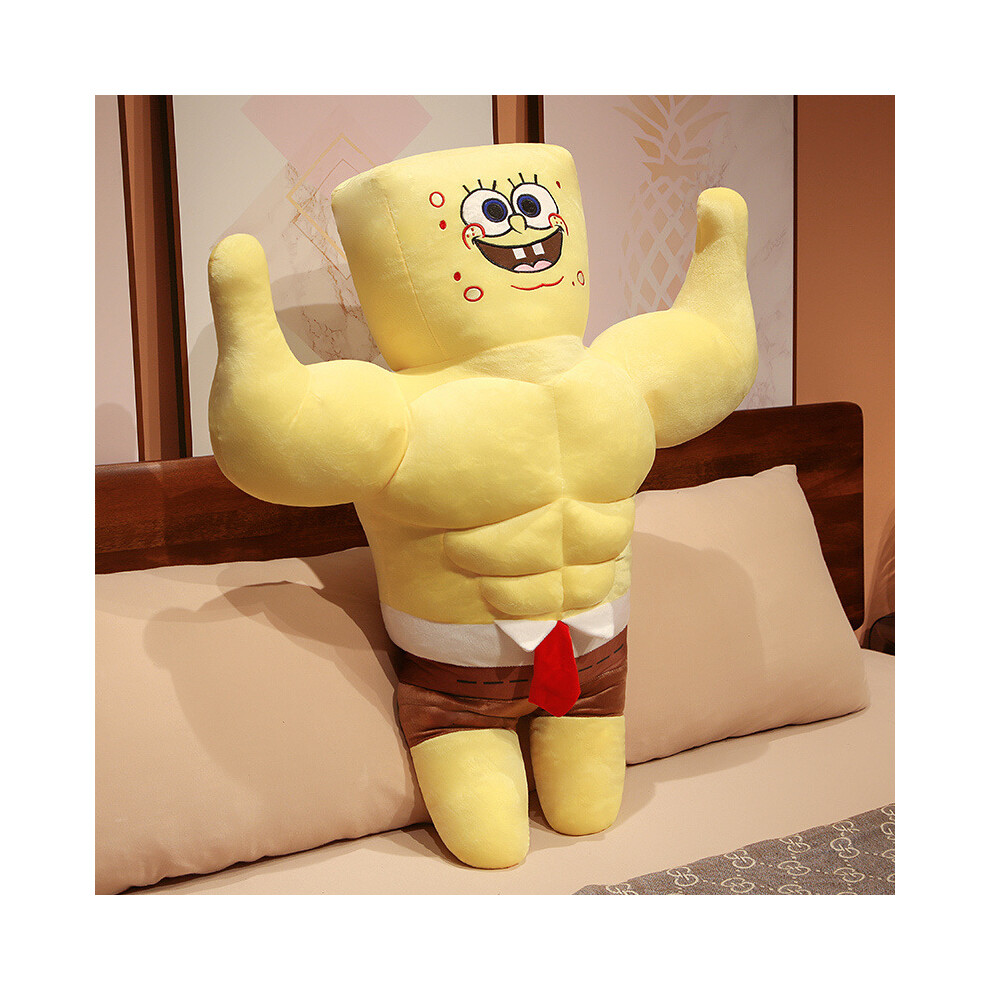 (Happy, 70cm) Spongebob Squarepants Muscle Patrick Star Plush Toy Stuffed Doll Decoration