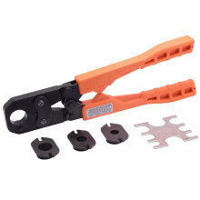 SharkBite 3/8 Inch PEX Crimp Tool Multi-Head Kit  Orange Handles  Plumbing Fittings  23100