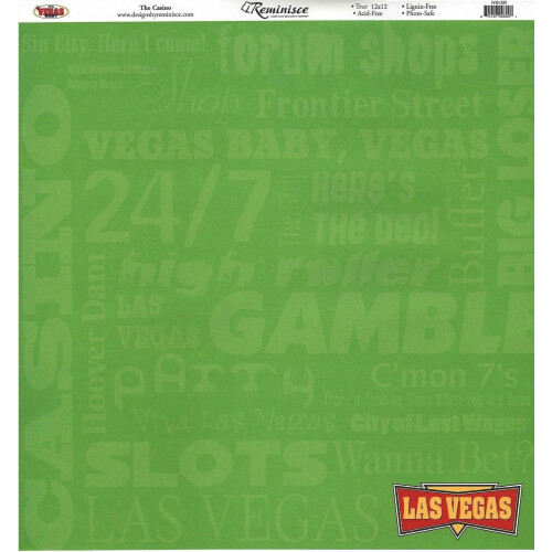 Relembrar o beb    Vegas Baby 12 por 12 polegadas de scrapbook de scrapbook de 12 polegadas, o cassino