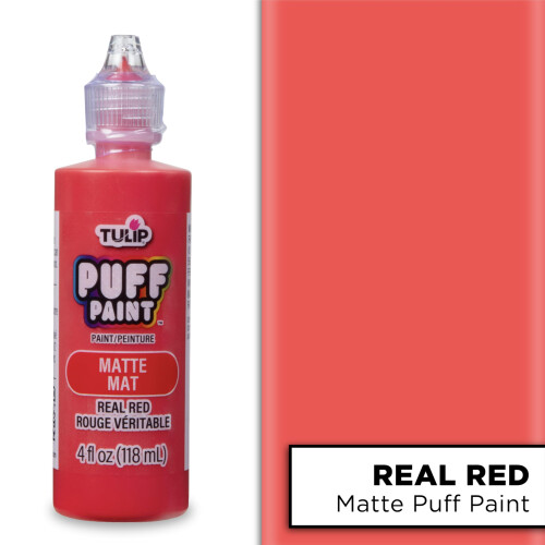 Tulip Puff Paint Matte Real Red 4 FL Oz (pachet de 1) 1