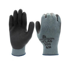 SHOWA Atlas 300B Handflchenbeschichteter Allzweck-Arbeitshandschuh aus Naturlatex, Schwarz, Mittel (Packung mit 12 Paaren)