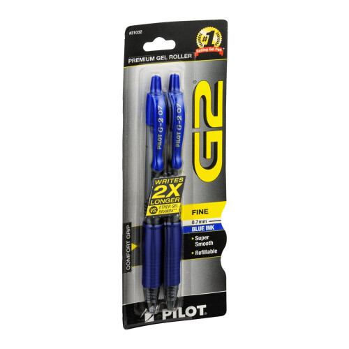Pilot Pilot 31032 Blue Fine Point G2? Retractable Pen 2 Count 1
