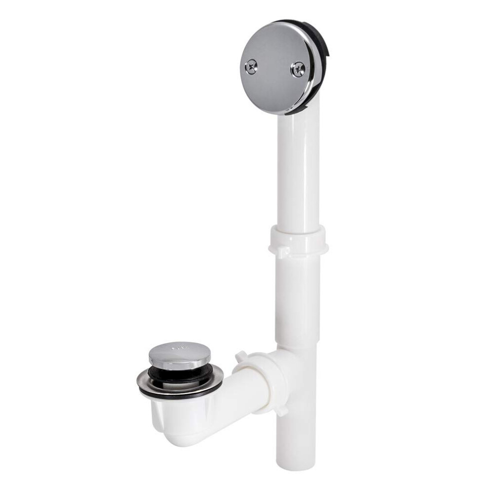 EZ-Flo 1-1/2 Inch Two-Hole Bath Waste Drain  Plastic Tubular with Chrome Trim  35217-image-OPC-PFNGGYT-NEW