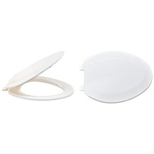 Scaun de toaleta din plastic alb ez-flo cu capac alungit 65903