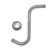 EZ-FLO 8-palcov mosadzn sprchov rameno v tvare S s pr rubou, 1/2-palcov pripojenie MIP, chr m 15054