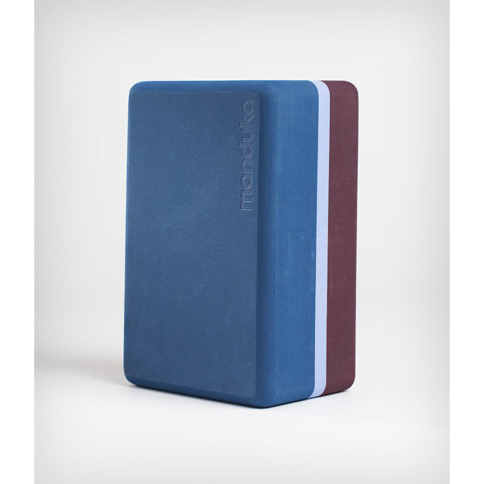 Manduka Yoga Recycled Foam Block - Yoga Prop and Accessory Comfortable Edges Lightweight Firm Non Slip Recycled Foam Thunder Grey 9""""