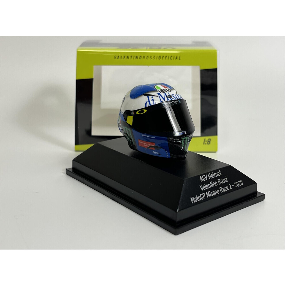 Maxpower Valentino Rossi Agv Helmet Motogp Misano Race 2 2020 1:8 Scale Minichamps 399200086