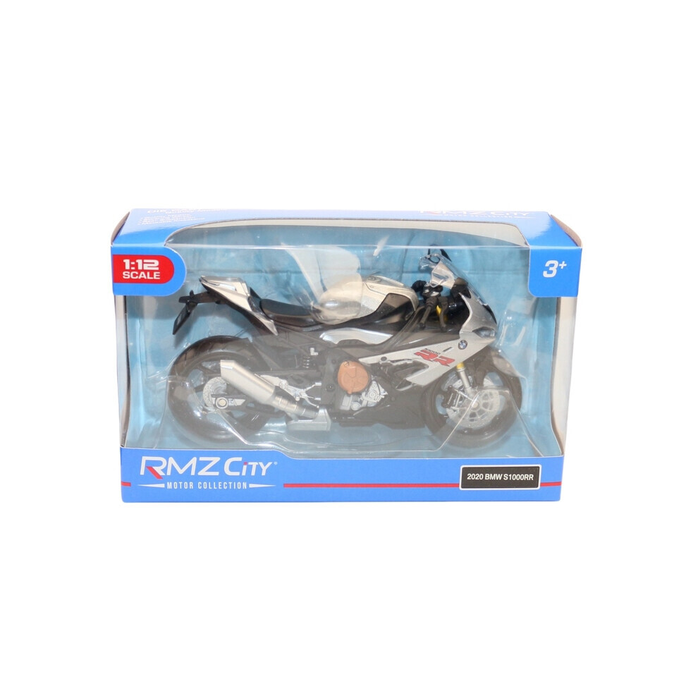 Maxpower ( With Box) 1/12 Bmw S1000rr Motorcycle Toy 1:12 Rmz City Diecast Metal Racing Model Super Sport Miniature Collection Silver