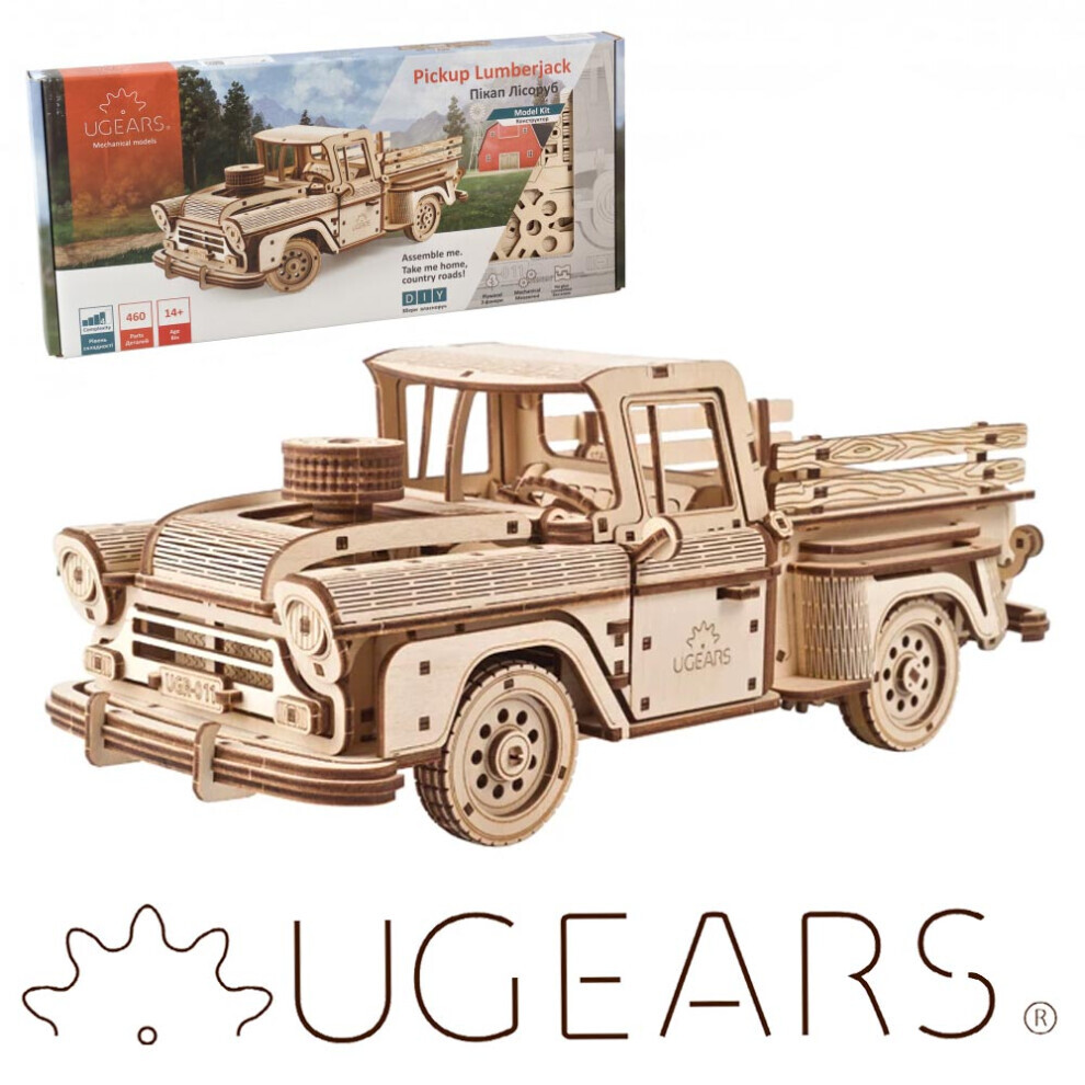 Maxpower Ugears 70171 Lumberjack Pick Up Truck Mechanical Wooden Model Kit