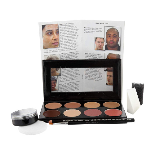 Mehron Makeup Mini-Pro Student Makeup Educational Kit Medium Dark/Dark 1