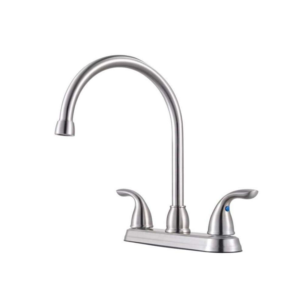 Pfister Pfirst Series Kitchen Sink Faucet 2Handle High Arc 3Hole Stainless Steel Finish G136200s 038877575345