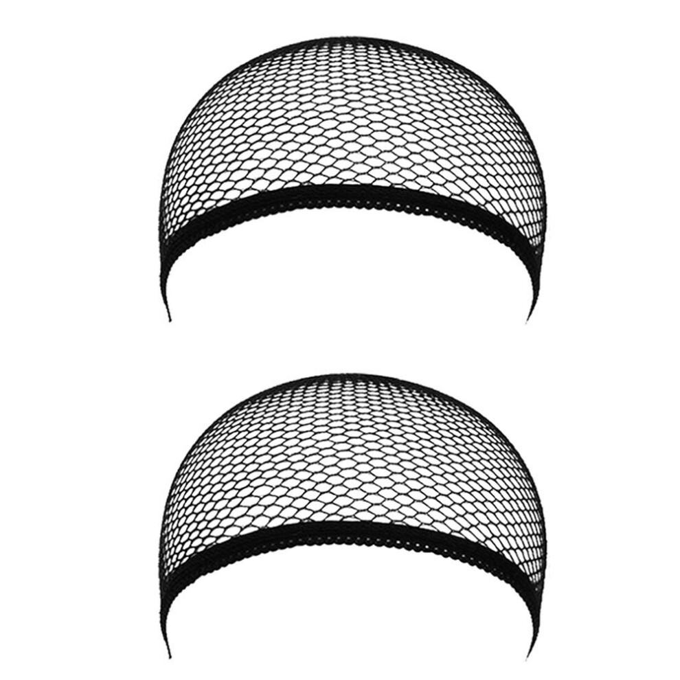 Riprossimo Unisex Black Hair Wig Weaving Stretchable Net Mesh Fishnet Elastic Snood Cap-2Pcs