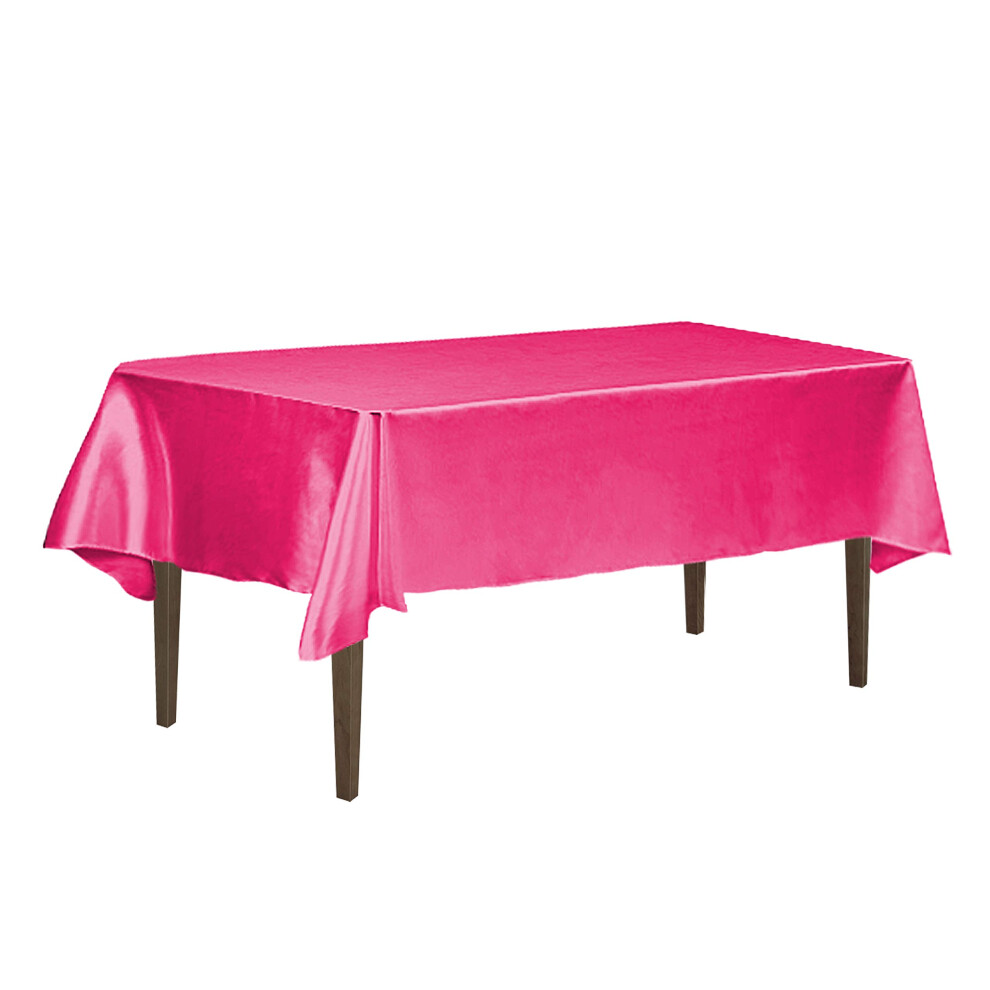 Mantel De Lino De Sat N Rectangular De 60 X 102 Pulgadas Color Fucsia-image