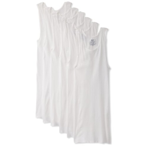Fruit Of The Loom Fruit of the Loom Heren A-shirt Multipack 5 Pack-Wit Groot